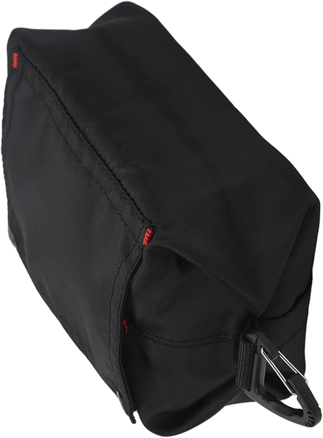 حقيبة تخزين مناديل سوداء كلاسيكية، حامل مناديل محمول للسيارة، قابل للطي للتخييم والسفر والنزهات - Image 3